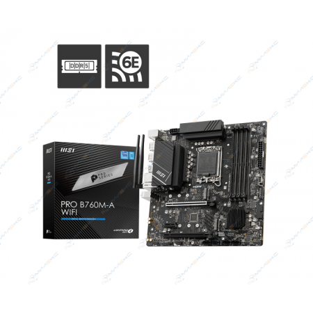 Мат. плата MSI PRO B760M-A WiFi DDR5 4xDDR5-5600, 2xPCI-Ex16