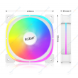 Вентилятор PCCooler EF120 ARGB W 120x120x25мм 4p PWM + 3p
