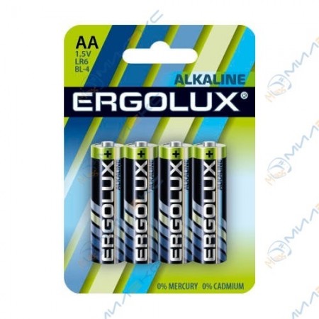 Батарея Ergolux Alkaline LR6-BL4 AA 2800mAh (4шт) 11748