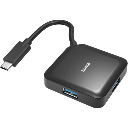 Концентратор USB-C Hama H-200112 USB-C hub 4порт. черный