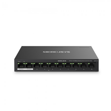 Коммутатор Mercusys MS110P 10-портовый, 8 портов 10/100М PoE