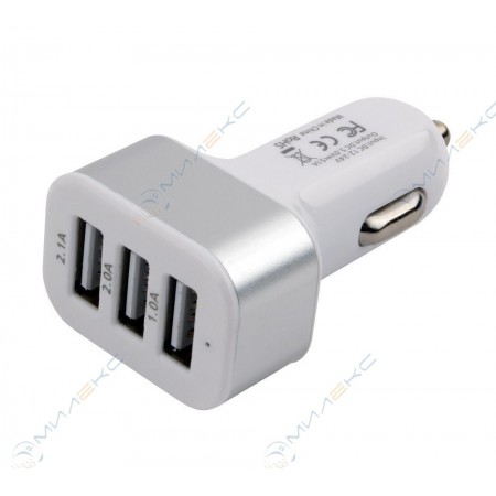 АЗУ USB Cablexpert MP3A-UC-CAR17, 12V->5V 3xUSB, 2.1/2/1A